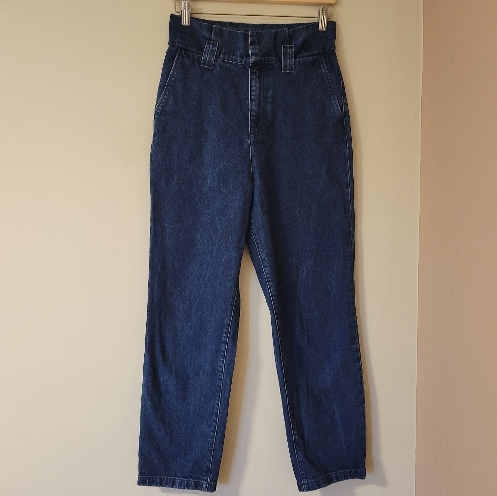 Des Petits Hauts High Rise Straight Leg Dark Wash Denim Jeans Lumio Size 27